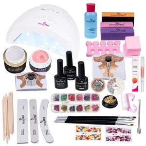 Kit Unghii Gel pentru Manichiura French - Promotie #53 + CADOU Set 4 Pensule