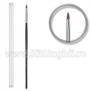 Pensula unghii aplicare gel UV nr.1 cu etui tubular - Shiny Black