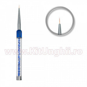 Pensula Unghii Premium Pictura Gel Blue Touch, cu cristale