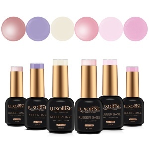 Set 6 Rubber Base 10ml LUXORISE, Glam Crush