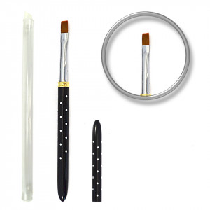 Pensula unghii profesionala aplicare gel cu strasuri Nr. 8 - Luxury Black