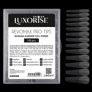 Tipsuri Reutilizabile REVOMAX PRO TIPS LUXORISE Russian Almond pentru Polygel si gel, 120 buc