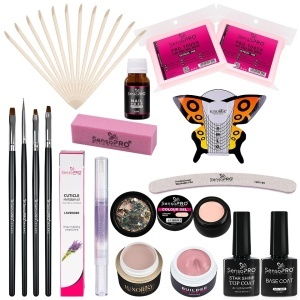 Kit Unghii Gel SensoPRO Milano fara Lampa UV PROMOTIE #25 + CADOU Set 4 Pensule