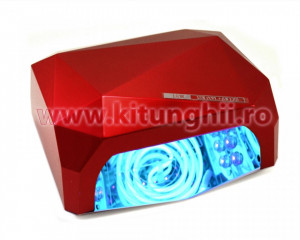 Lampa CCFL + LED cu Timer, 18W, True Red