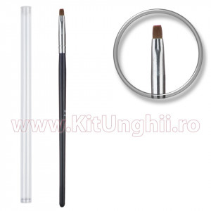 Pensula unghii aplicare gel UV nr.4 cu etui tubular - Ruby Black