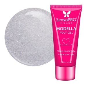 Polygel MODELLA SensoPRO Milano - Silver Luxe, 50ml
