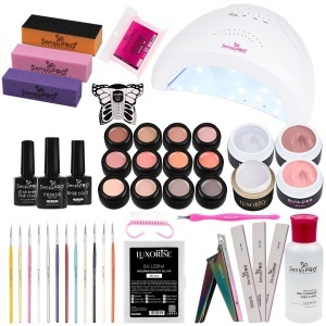 Kit Unghii False cu Gel UV - Promotie #55 + CADOU Set 12 Pensule Manichiura