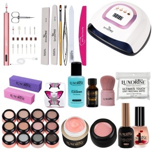 Kit Unghii Gel LUXORISE Exclusive Elite + Freza & Lampa UV / LED