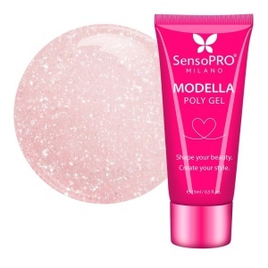 Polygel MODELLA SensoPRO Milano - Rosé Gleam, 15ml
