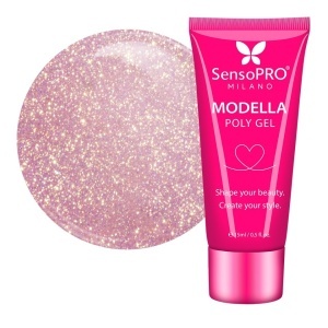 Polygel MODELLA SensoPRO Milano - Rose Gold Sheen, 15ml