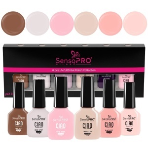 Set 6 Oje Semipermanente CIAO One Step 7ml SensoPRO Milano, Nude Grace