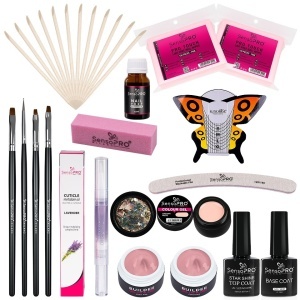 Kit Unghii Gel SensoPRO Milano fara Lampa UV PROMOTIE #25 + CADOU Set 4 Pensule