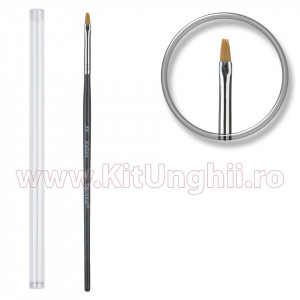 Pensula unghii pentru aplicare gel UV nr.3 cu etui tubular - Russian Black