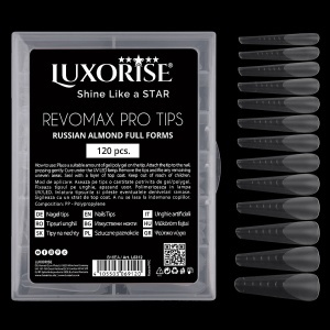 Tipsuri Reutilizabile REVOMAX PRO TIPS LUXORISE Russian Almond pentru Polygel si gel, 120 buc