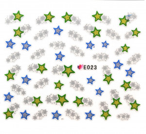 Folie Sticker 3D unghii, model E023 – Shining Stars