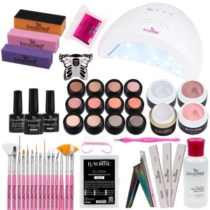 Kit Unghii False cu Gel UV - Promotie #55 + CADOU Set 15 Pensule Manichiura