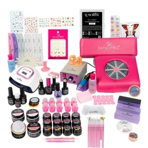 Kit Unghii False Duo cu Gel UV si Oja Semipermanenta SensoPRO Milano 10ml - Promotie #33 + CADOU