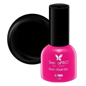 Oja Semipermanenta Glamour Gel SensoPRO Milano 8ml, Black in Style #02