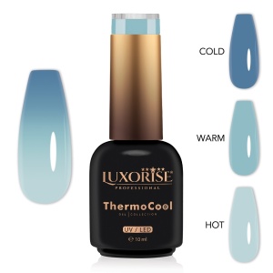 Oja Semipermanenta Termica 3 Culori LUXORISE ThermoCool - Silky Sky 10ml