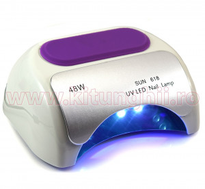 Lampa UV LED Hybrid 48W DOUBLE Light LED, Timer, Senzor - Uscare Rapida pentru orice tip de gel UV
