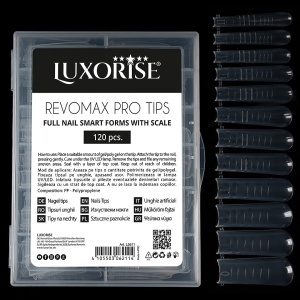 Tipsuri Reutilizabile Polygel & Gel REVOMAX PRO TIPS LUXORISE Full Nail, 120 buc