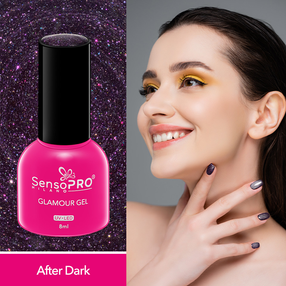 Oja Semipermanenta Glamour Gel SensoPRO Milano, 120 After Dark, 8ml