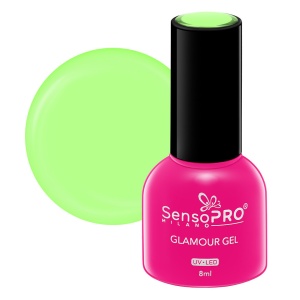 Oja Semipermanenta Glamour Gel SensoPRO Milano, #101 Fabulous Green, 8ml