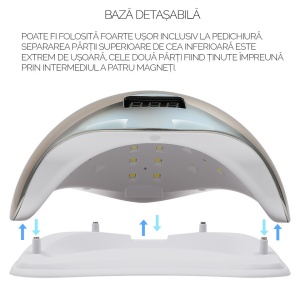 Lampa UV LED 48W SUN5 PRO SensoPRO Milano, Platinum Silver - Img 3