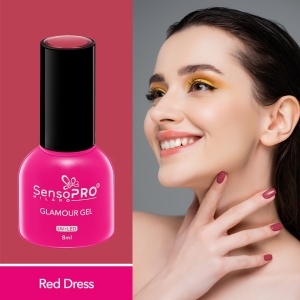 Oja Semipermanenta Glamour Gel SensoPRO Milano, #92 Red Dress, 8ml - Img 2