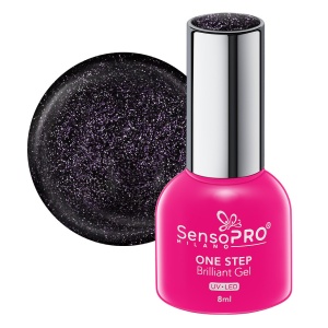 Oja Semipermanenta One Step Brilliant Gel SensoPRO Milano, 81 Black Jeweles, 8ml