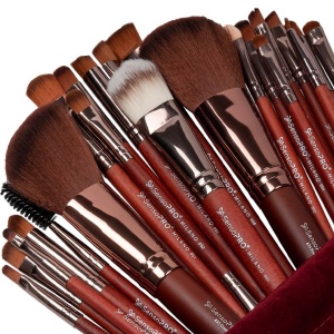 Pensule Machiaj SensoPRO Milano Travel Brown, Set 22 + Cadou