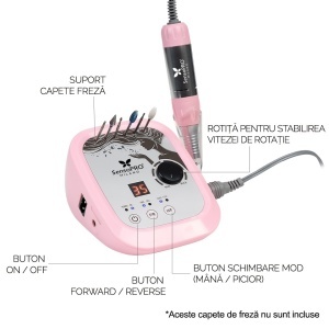 Freza Unghii Profesionala Expert Nails 35.000RPM - SensoPRO Milano, Pink - Img 6
