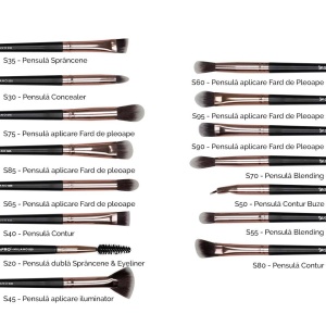 Pensule Machiaj SensoPRO Milano Black Gold, Set 15 + Borseta Cadou - Img 3