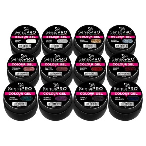 Set 12 Geluri UV Colorate SensoPRO Milano, Glitter Treasure Collection - Img 2
