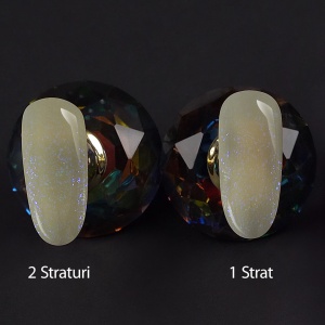 Shimmer Rubber Base SensoPRO Milano 10ml, Pearly Golden #28 - Img 2