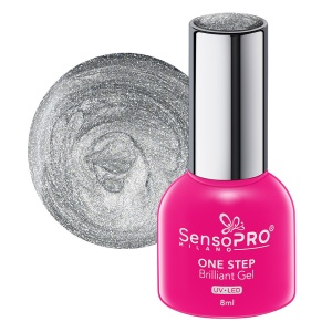 Oja Semipermanenta One Step Brilliant Gel SensoPRO Milano, 75 Silver Time, 8ml