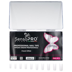 Tipsuri Unghii False SensoPRO Milano French White, 500 buc - Img 3