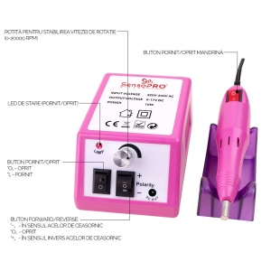 Freza Unghii Profesionala SensoPRO Milano Star Nails 20000 RPM, Roz - Img 2