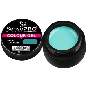 Gel UV Colorat SensoPRO Milano Neon Turquoise, 5ml