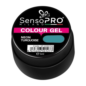 Gel UV Colorat SensoPRO Milano Neon Turquoise, 5ml - Img 2