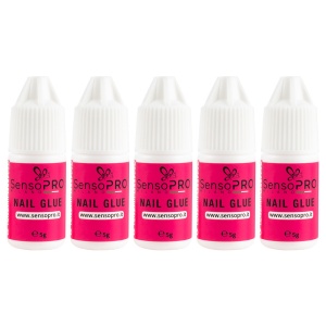 Lipici Unghii Tipsuri Nail Glue SensoPRO Milano, set 5 x 5g