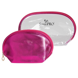 Portfard Travel SensoPRO Fiesta, Transparent & Fuchsia, set 2 buc - Img 1