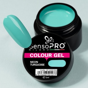 Gel UV Colorat SensoPRO Milano Neon Turquoise, 5ml - Img 3