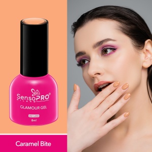 Oja Semipermanenta Glamour Gel SensoPRO Milano, #98 Caramel Bite, 8ml - Img 2