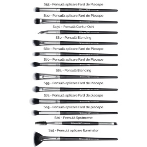Pensule Machiaj SensoPRO Milano Black Silver, Set 12 + Borseta Cadou - Img 3