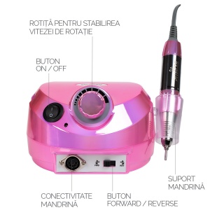 Freza Unghii Profesionala SensoPRO Milano Elite Nails 30.000 RPM, Royal Pink - Img 3