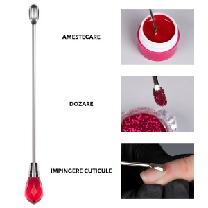 Instrument Manichiura Mixare & Decorare SensoPRO Milano, Crystal Pink - Spoon - Img 2