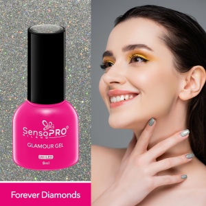 Oja Semipermanenta Glamour Gel SensoPRO Milano, #111 Forever Diamonds, 8ml - Img 2
