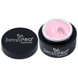 Gel Constructie Unghii Expert Line SensoPRO Milano 15ml, Shimmer Milky Pink - Img 2
